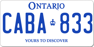 ON license plate CABA833