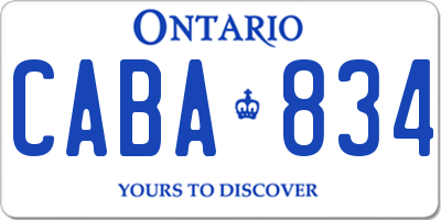 ON license plate CABA834