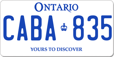 ON license plate CABA835