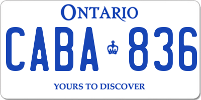 ON license plate CABA836