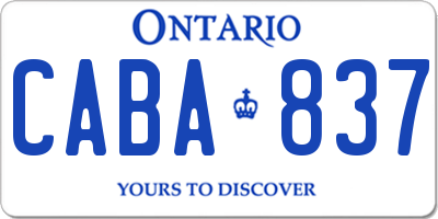 ON license plate CABA837