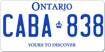 ON license plate CABA838