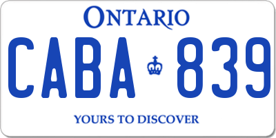 ON license plate CABA839