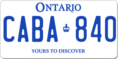 ON license plate CABA840