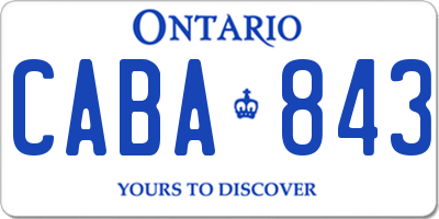 ON license plate CABA843