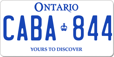 ON license plate CABA844