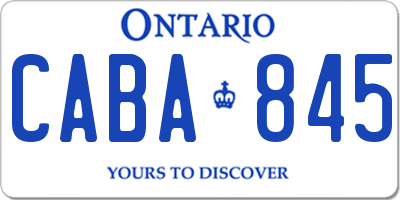 ON license plate CABA845