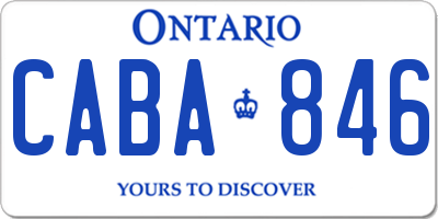 ON license plate CABA846