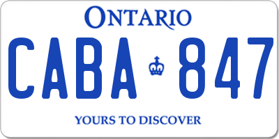 ON license plate CABA847