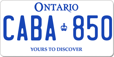 ON license plate CABA850