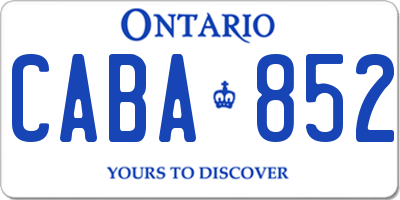 ON license plate CABA852