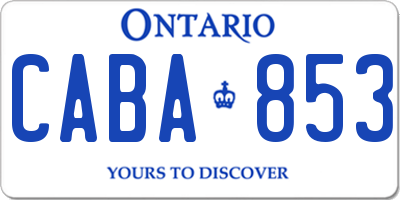 ON license plate CABA853