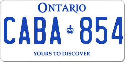 ON license plate CABA854