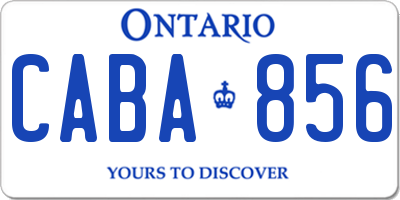 ON license plate CABA856