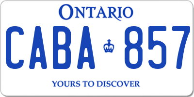 ON license plate CABA857