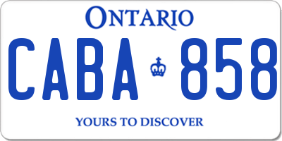 ON license plate CABA858