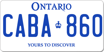 ON license plate CABA860