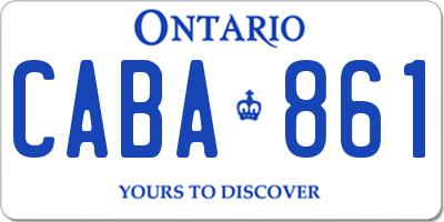 ON license plate CABA861