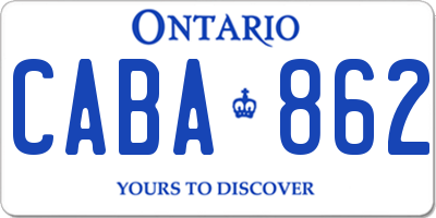 ON license plate CABA862