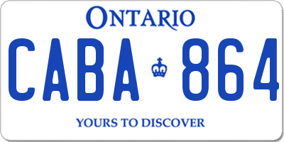 ON license plate CABA864