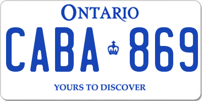 ON license plate CABA869