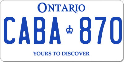 ON license plate CABA870