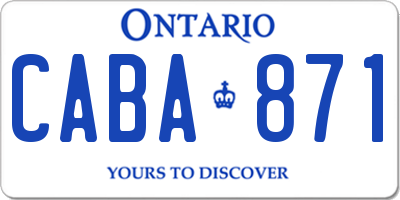 ON license plate CABA871