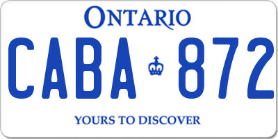 ON license plate CABA872