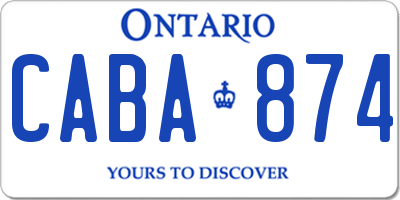 ON license plate CABA874