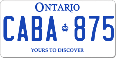 ON license plate CABA875