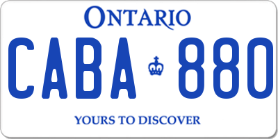 ON license plate CABA880