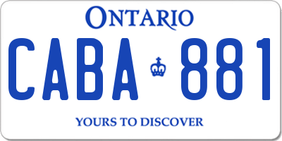 ON license plate CABA881