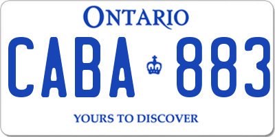 ON license plate CABA883