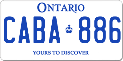 ON license plate CABA886