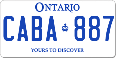 ON license plate CABA887