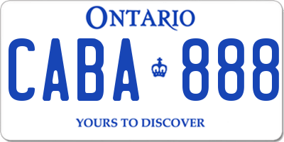 ON license plate CABA888