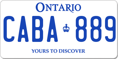 ON license plate CABA889