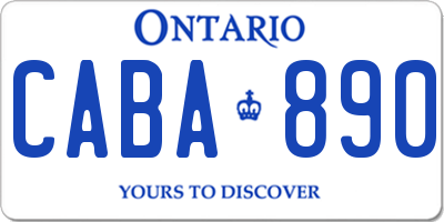 ON license plate CABA890