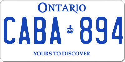 ON license plate CABA894