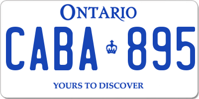 ON license plate CABA895