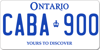 ON license plate CABA900