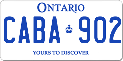 ON license plate CABA902