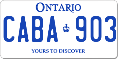 ON license plate CABA903