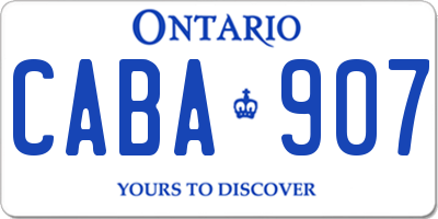 ON license plate CABA907