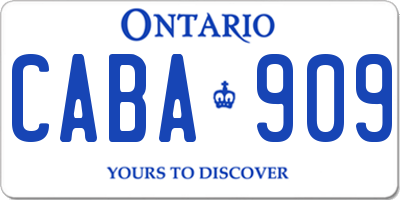 ON license plate CABA909