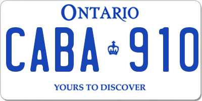 ON license plate CABA910