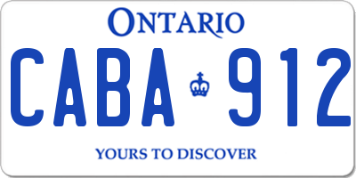 ON license plate CABA912