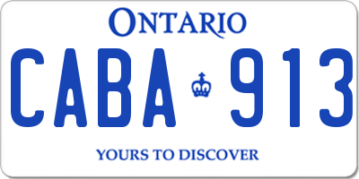 ON license plate CABA913