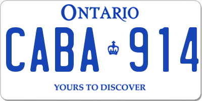 ON license plate CABA914