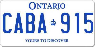 ON license plate CABA915